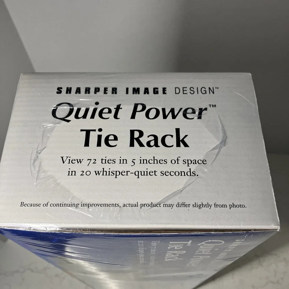 Sharper Image Design Quiet Power Tie Rack View 72 Ties Whisper-Quiet NEW Sealed